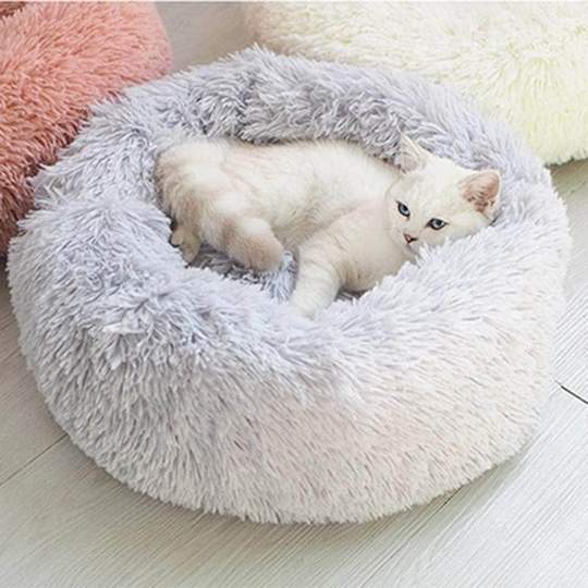 grey super soft cat bed